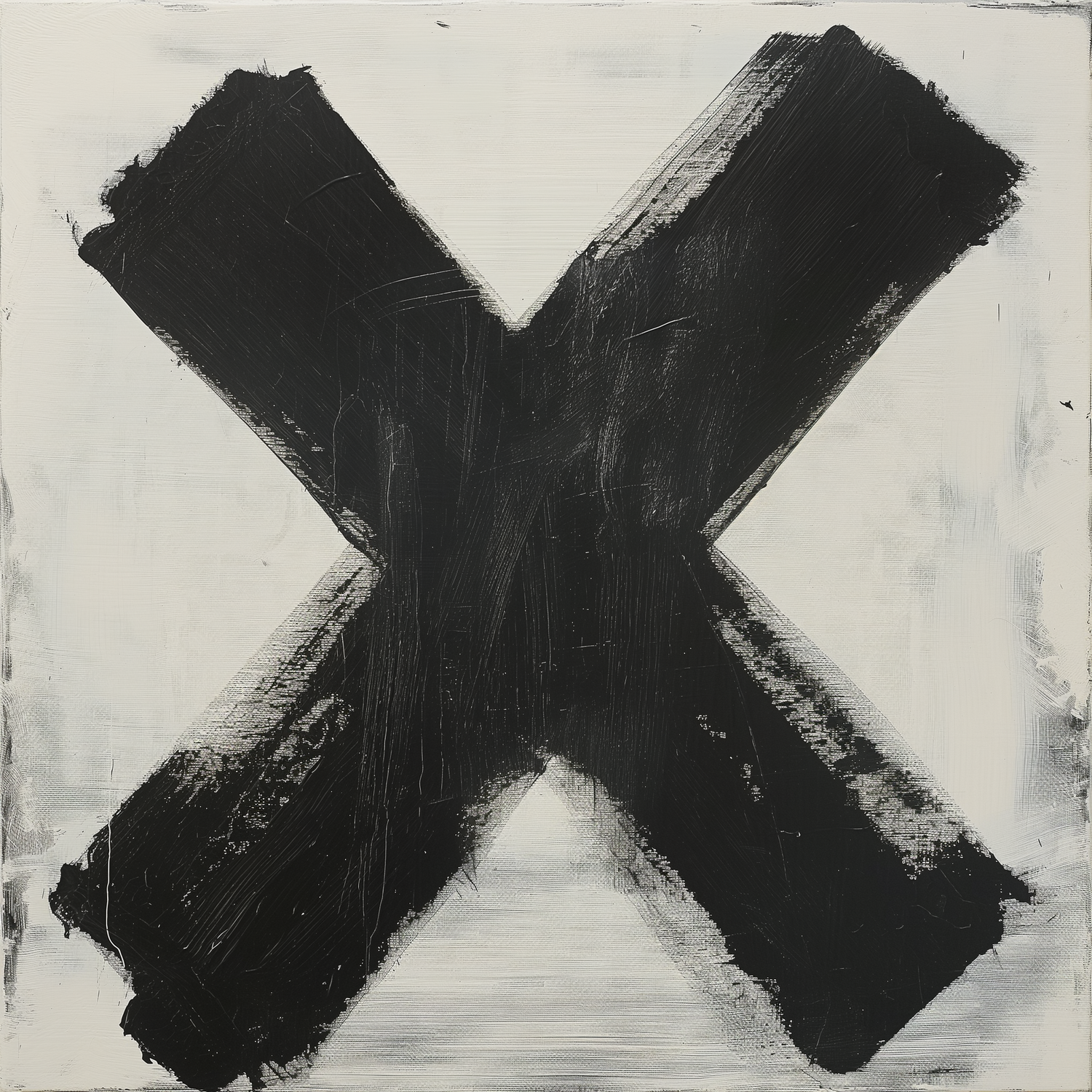 grunge painting of a black x